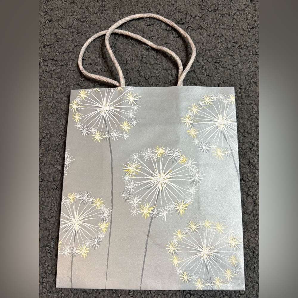 Design Focus Grey Fireworks Gift Bag 6.5” x 7.5” x 3”